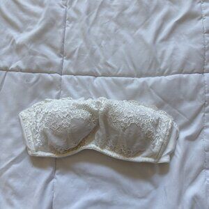 Maidenform Sweet Nothings Womens Bra Size 34A Strapless White Floral Lace